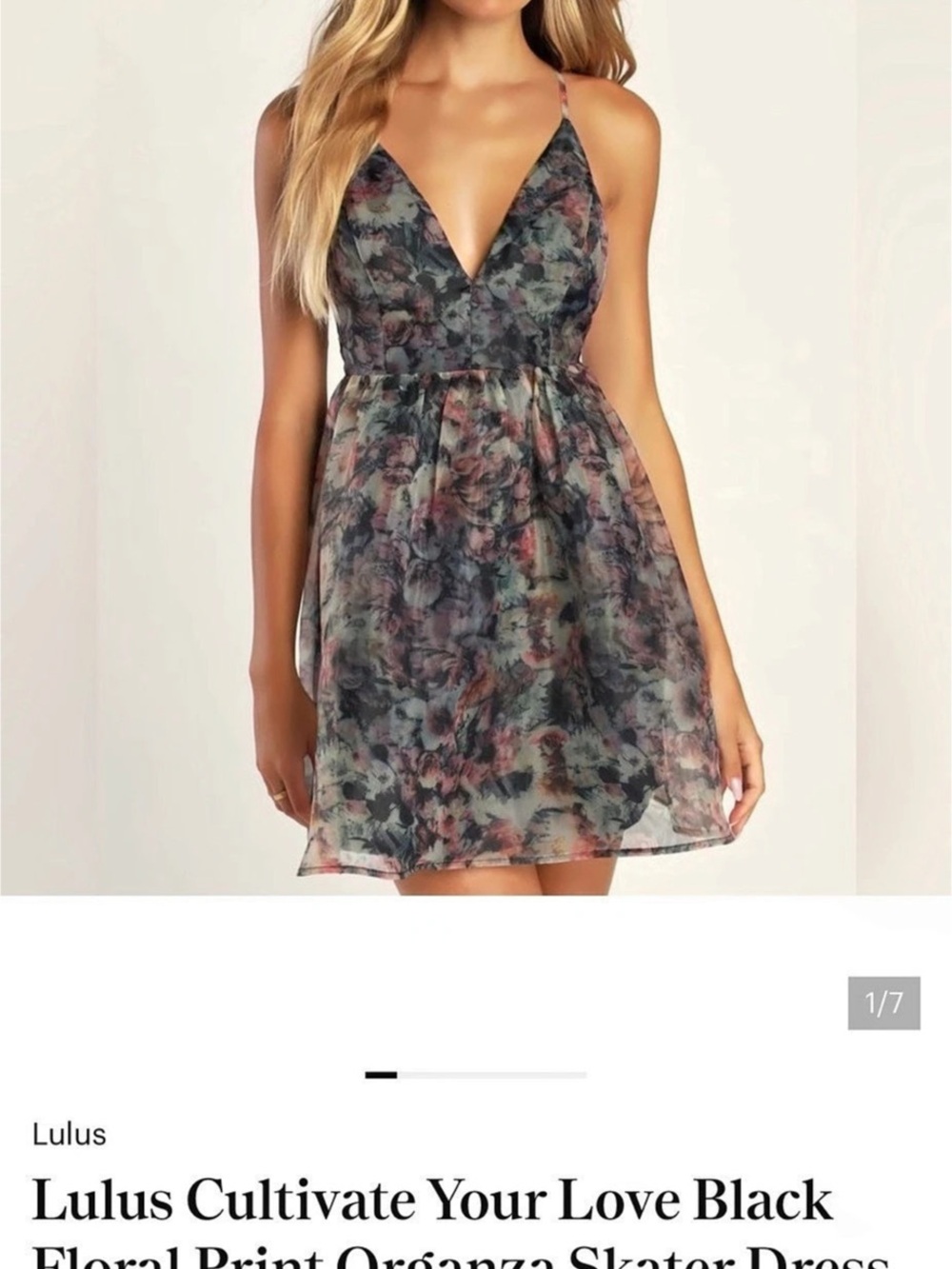 Lulus Cultivate Your Love Black Floral Print Organza Skater Dress Floral Mini